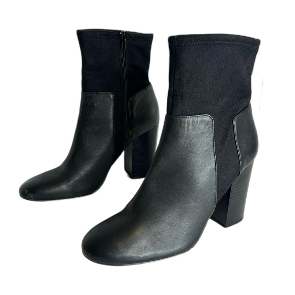 Nine West ladies black ankle boots block heel size 10 M